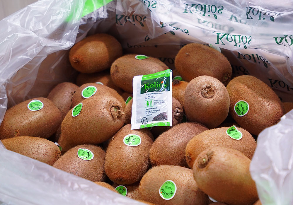 Sachet in box of kiwi fruit